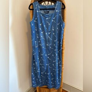 Vintage Blue Floral Dress